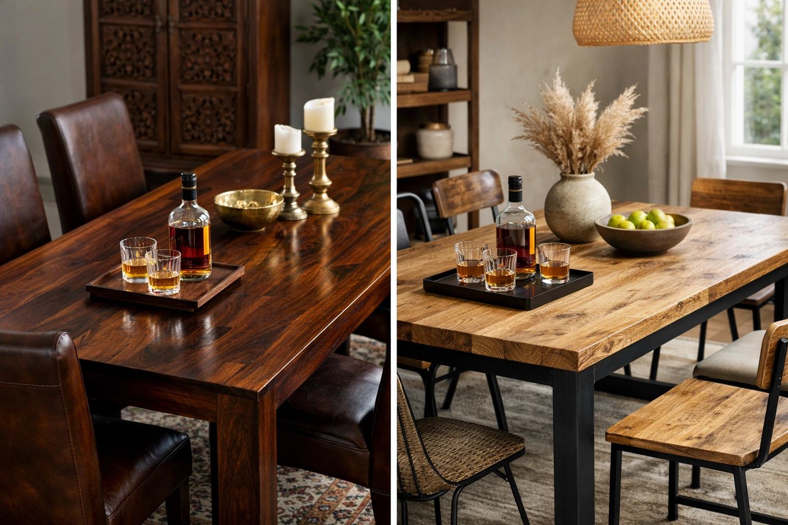 Jídelní stůl z palisandru nebo manga: Jak vybrat srdce vaší jídelny