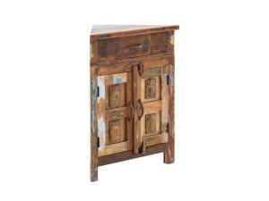 Masivní skříňka pod umyvadlo Sumana z recyklovaného dřeva, lakovaná, hnědá – 64×32×74 cm