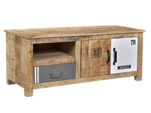 Masivní TV stolek Pune z mangového dřeva, lakovaný, přírodní – 115×43×45 cm
