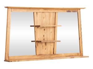 Masivní koupelnové zrcadlo Rangoon z borovice, lakované – 140×72 cm