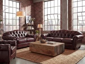 Garnitur1+2+3 Chesterfield Hereford antik rot