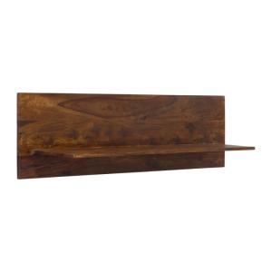 Masivní nástěnná police Palison z palisandru, lakovaná, hnědá – 130×25×35 cm