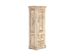 Masivní koupelnová vysoká komoda Patina z mangového dřeva, lakovaná, přírodní – 48×33×130 cm