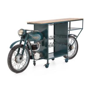 Barový stůl Triumph Bike, lakovaný kov, vícebarevný – 218×56×102 cm