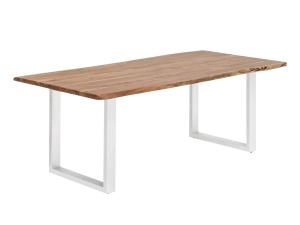 Masivní jídelní stůl Bullwer z akácie, lakovaný, hnědý – 140×90 cm