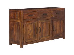 Masivní příborník Palison z palisandru, lakovaný, hnědý – 140×42×80 cm