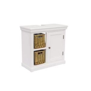 Masivní koupelnová skříňka pod dřez Bogota, lakovaná, bílá – 65×30×60 cm