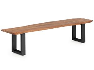 Masivní lavice Bullwer z akáciového dřeva, lakovaná, černá – 160×40 cm