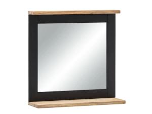 Masivní koupelnové zrcadlo Jolo z akáciového dřeva, lakované, černé – 51×15×50 cm