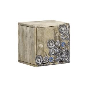 Masivní koupelnová skříňka Alcudia z mangového dřeva, lakovaná, přírodní barva