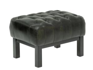 Masivní taburet Chesterfield Kingsfield z pravé kůže, zelený – 61×46×43 cm