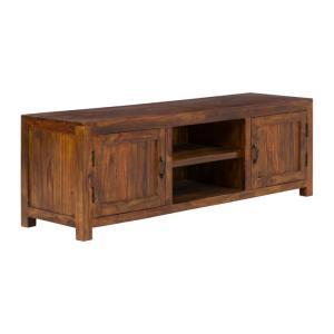 Masivní TV stolek Palison dark z palisandru, lakovaný, hnědý – 150×42×50 cm