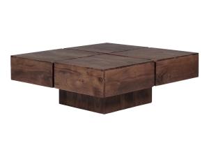 Masivní konferenční stolek Amberley z akácie, lakovaný, hnědý – 80×80 cm