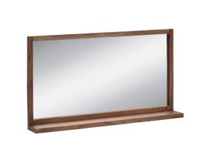 Masivní koupelnové zrcadlo Sydney dark I z akácie, lakované, hnědé – 105×60 cm