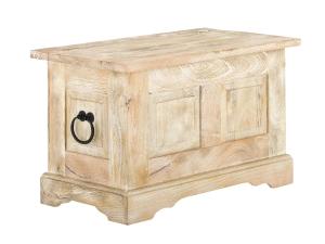Masivní truhlice Patina hrudníku z mangového dřeva, lakovaná, přírodní barva – 80×45×50 cm
