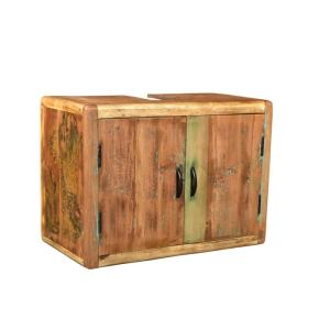 Masivní skříňka pod umyvadlo Calcutta z recyklovaného dřeva, lakovaná, vícebarevná – 70×35×50 cm