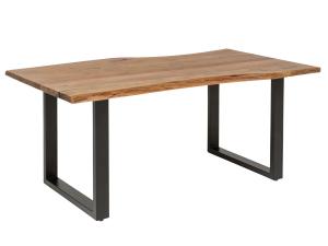 Masivní jídelní stůl Bullwer z akácie, lakovaný, hnědý – 140×90 cm