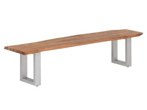 Masivní lavice Bullwer z akáciového dřeva, lakovaná, hnědá – 160×40 cm