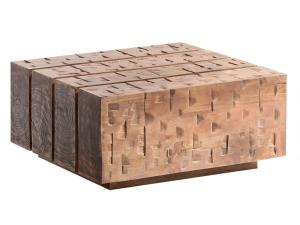 Masivní konferenční stolek Otara z mangového dřeva, lakovaný, hnědý – 70×70×35 cm