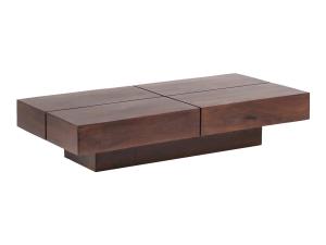 Masivní konferenční stolek Amberley z akáciového dřeva, lakovaný, hnědý – 140×70 cm