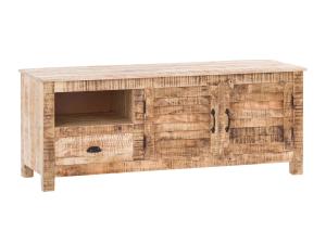 Masivní TV stolek Caribou z mangového dřeva, lakovaný, přírodní barva – 150×50×60 cm