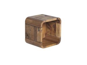 Masivní koupelnová police Dingle z recyklované borovice, lakovaná, přírodní – 30×25×30 cm