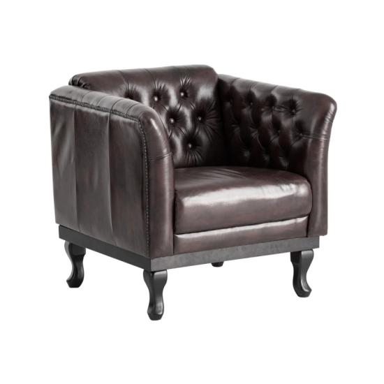 Křeslo Chesterfield Dover hnědé