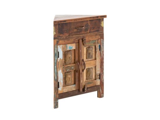 Masivní skříňka pod umyvadlo Sumana z recyklovaného dřeva, lakovaná, hnědá – 64×32×74 cm