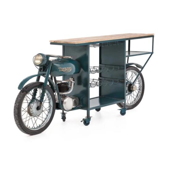 Barový stůl Triumph Bike, lakovaný kov, vícebarevný – 218×56×102 cm