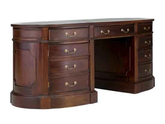 Masivní psací stůl Cambridge II z mahagonu, lakovaný, hnědý – 180×76×80 cm