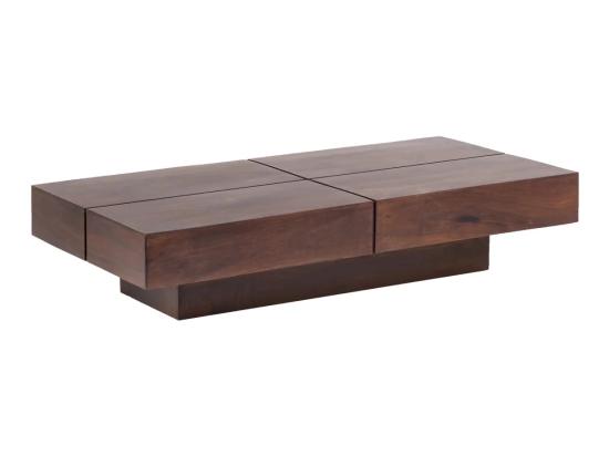 Masivní konferenční stolek Amberley z akáciového dřeva, lakovaný, hnědý – 140×70 cm