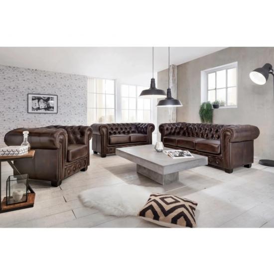 Sedací souprava Chesterfield hnědá