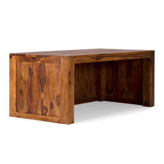 Masivní psací stůl Cube z palisandru, lakovaný, hnědý – 180×90×75 cm