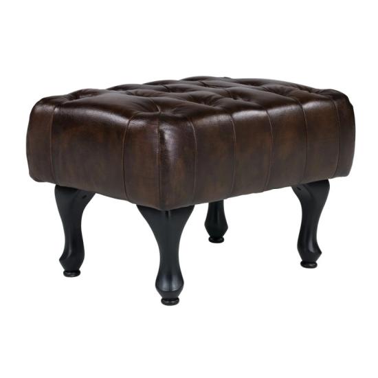 Taburet Chesterfield Pittsfield pravá kůže hnědá