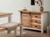 Masivní komoda Capera z borovice a MDF, lakovaná, bílá a hnědá – 103×42×80 cm