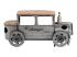 Masivní konferenční stolek Car Vintage z manga a kovu, lakovaný, stříbrná – 102×65×48 cm