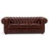 Pohovka Chesterfield Big, 3místná, pravá kůže, červená – 221×98×79 cm