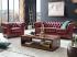 Třímístná pohovka Chesterfield z pravé kůže, červená – 200×90×72 cm