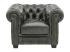 Masivní křeslo Chesterfield z pravé kůže, zelené – 100×90×72 cm