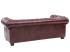 Třímístná pohovka Chesterfield z pravé kůže, červená – 200×90×72 cm
