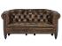 Masivní pohovka Chesterfield Shelford, 2místná, pravá kůže, hnědá
