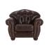 Křeslo Chesterfield Hereford z pravé kůže hnědé