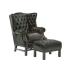 Masivní křeslo Chesterfield Kingsfield ušák z pravé kůže, zelené – 89×79×104 cm