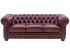 Třímístná pohovka Chesterfield z pravé kůže, červená – 200×90×72 cm