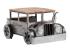 Masivní konferenční stolek Car Vintage z manga a kovu, lakovaný, stříbrná – 102×65×48 cm