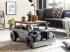 Masivní konferenční stolek Car Vintage z manga a kovu, lakovaný, stříbrná – 102×65×48 cm