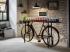 Lakovaný konzolový stůl Bike z kovu, černý – 185×45×90 cm