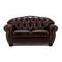 Pohovka Chesterfield Hereford 2-místná pravá kůže hnědá