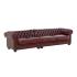 Masivní pohovka Chesterfield pro 5 osob, pravá kůže, červená – 310×100×72 cm