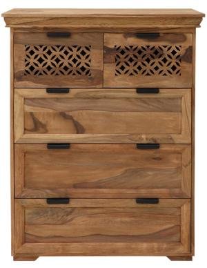 Vysoká komoda se šuplíky z masivu palisandr 90x45x110